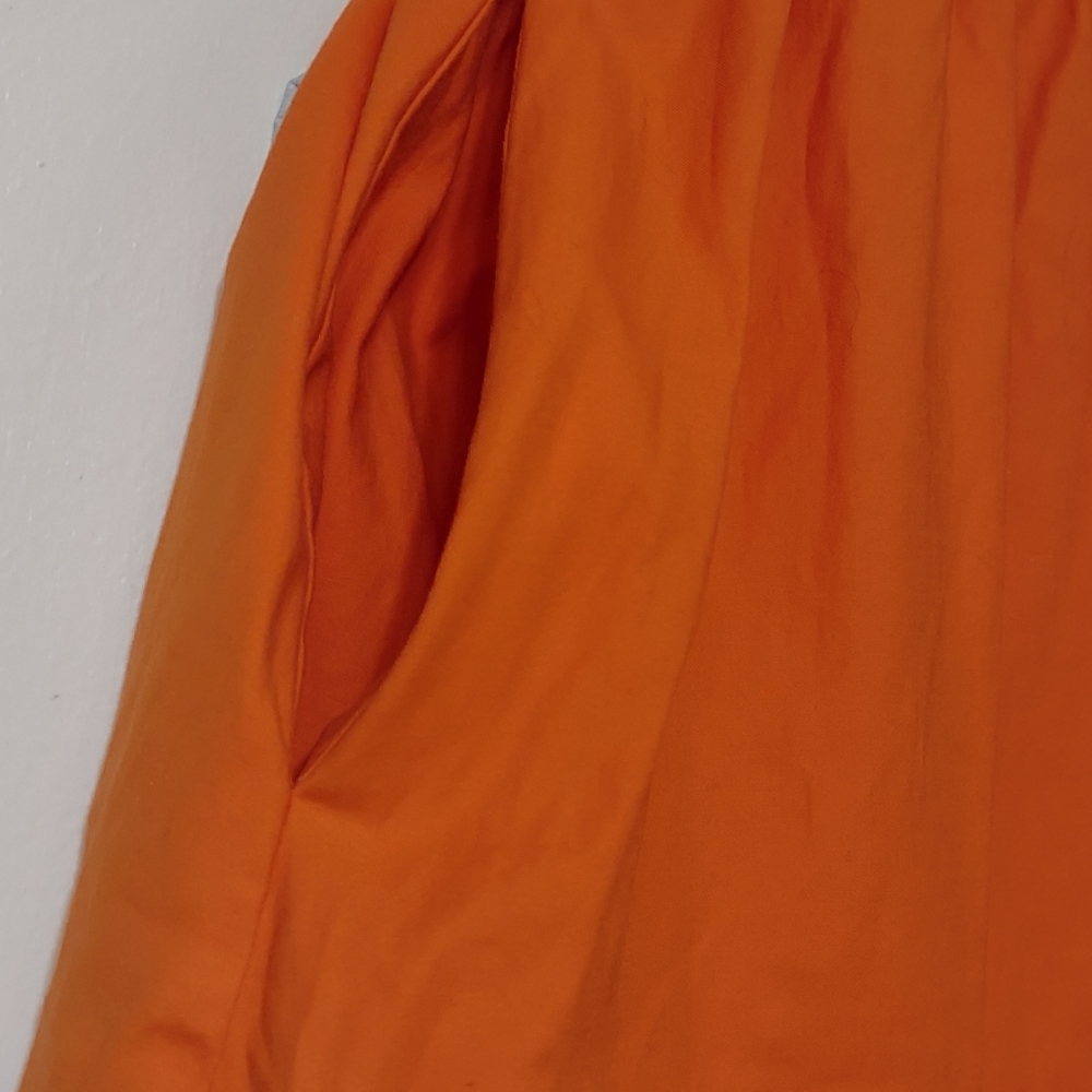 Reformation Strapless Ruched Orange Midi Dress - Picture 2 of 15